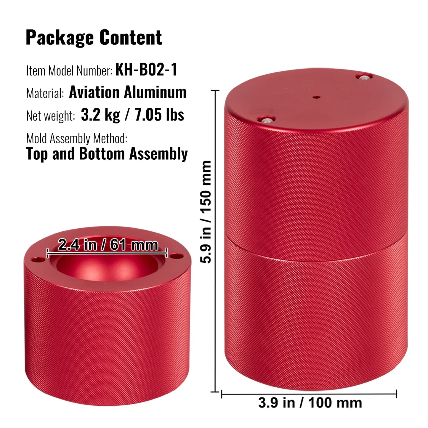 VEVOR Aviation Aluminum Ice Ball Press For Ice Sphere Maker