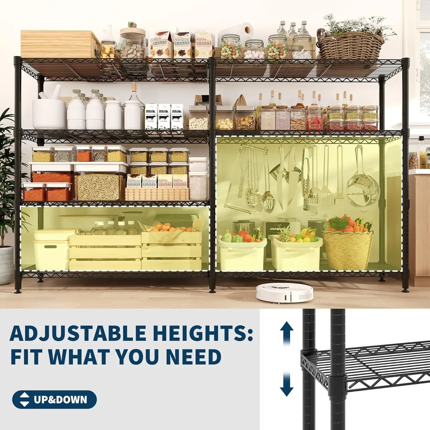 TWISTER.CK Heavy Duty Five Tier Metal Shelving Unit For Kitchen Garage
