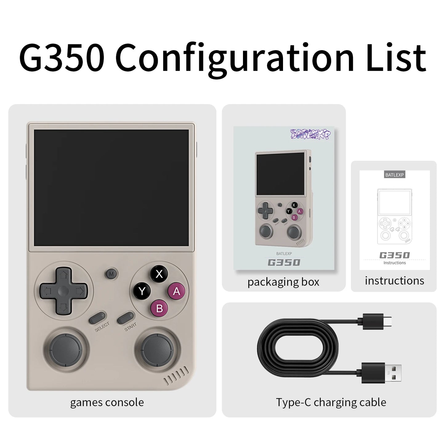 BATLEXP G350 Handheld Retro Game Console With Dual Joystick