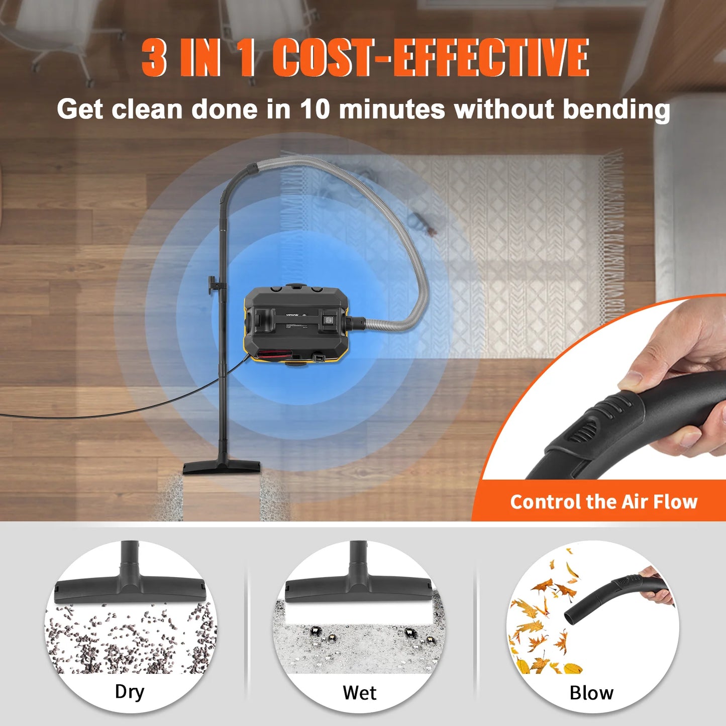 SucceBuy 1200W Wet Dry Vacuum Cleaner For Car And Home