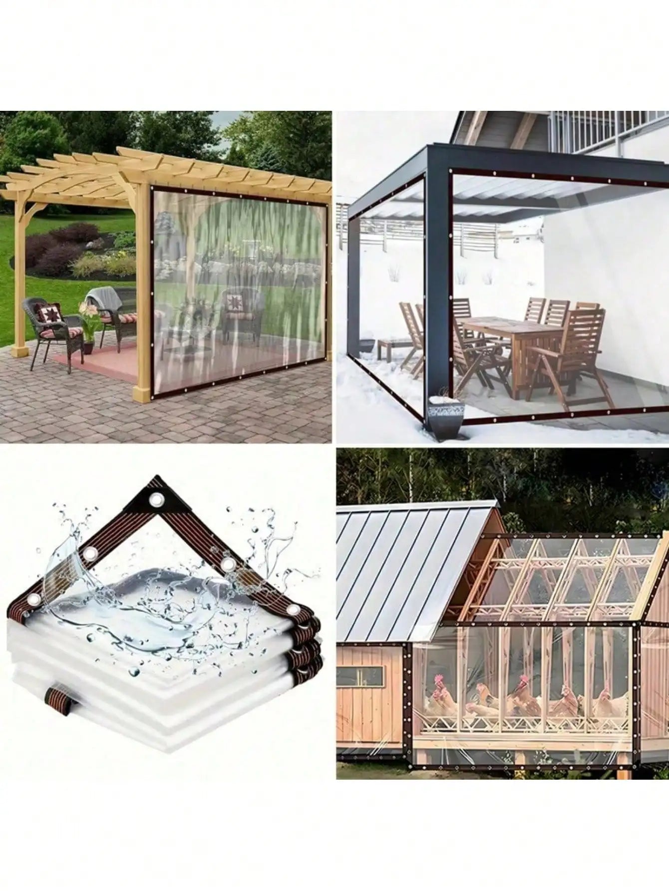 Heavy Duty Waterproof Transparent Tarp For Patio And Garden Use