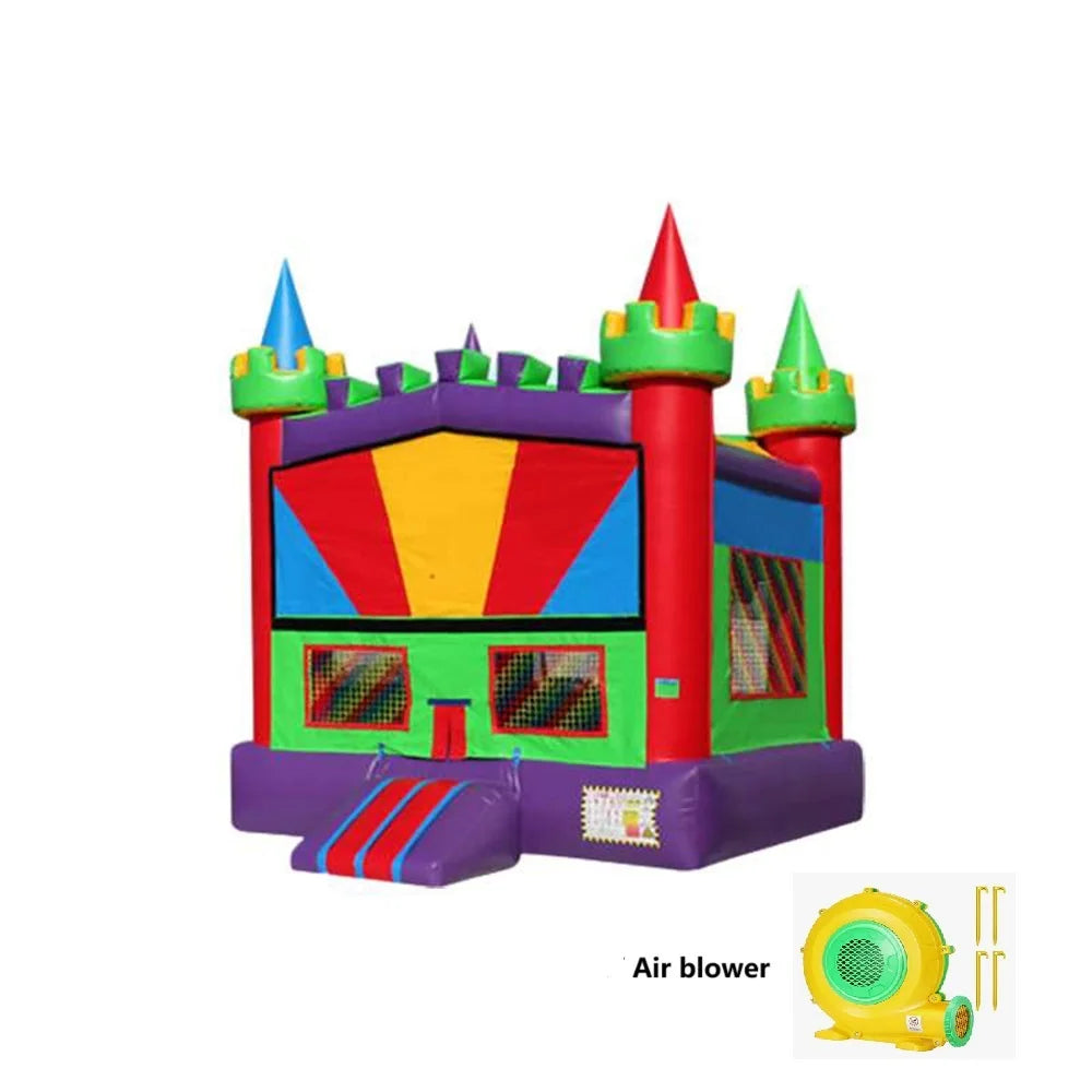 Heavy Duty Inflatable Bounce House With Steeple Top Design