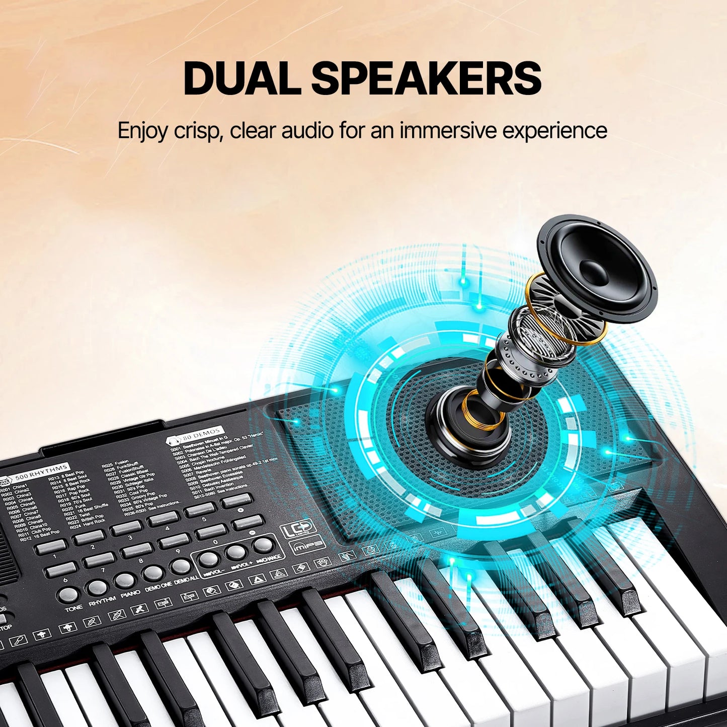 SucceBuy Portable Digital Keyboard Electric Piano For Beginners