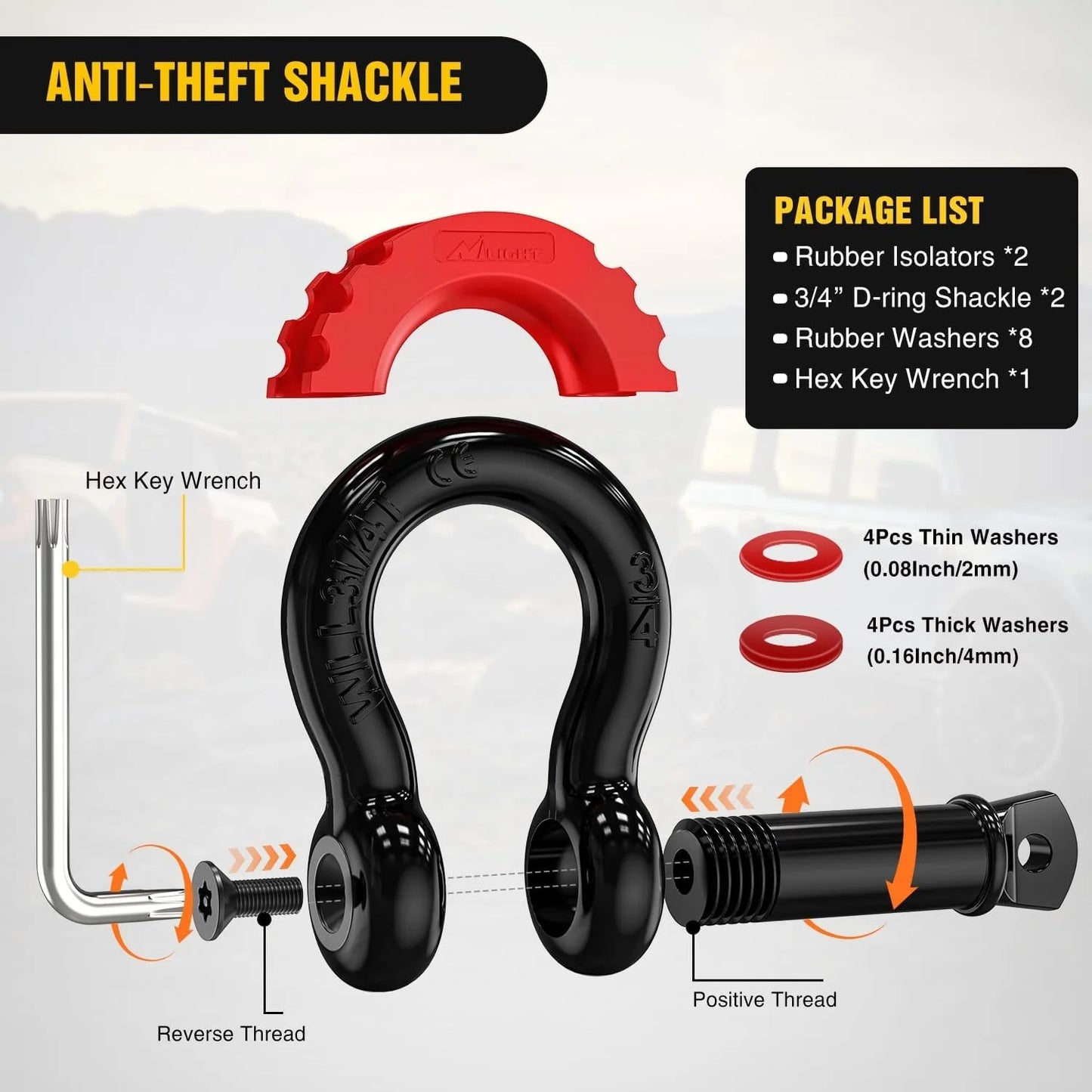 Nilight Offroad Recovery Kit With Heavy Duty Tow Straps