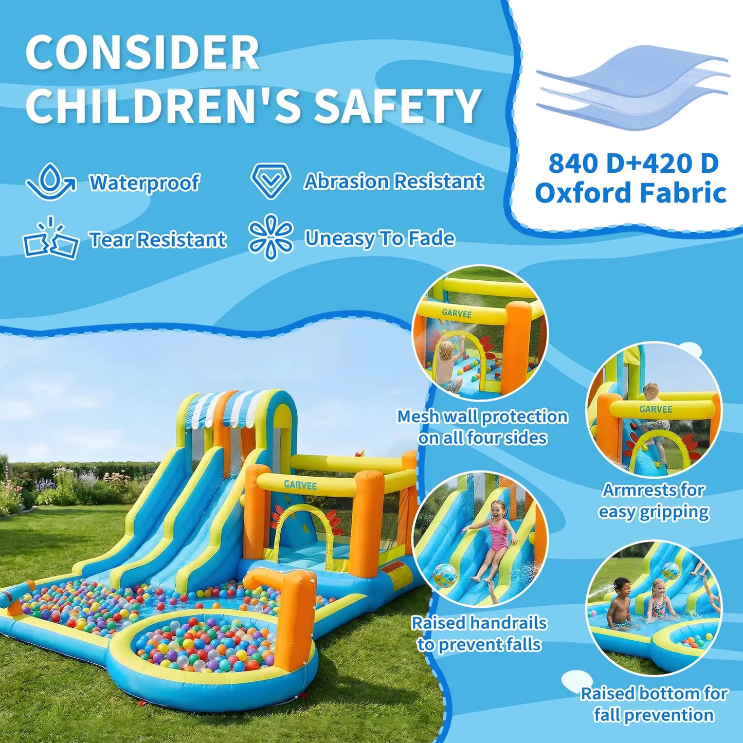 Himiss Eight In One Inflatable Water Slide Bounce House Blower