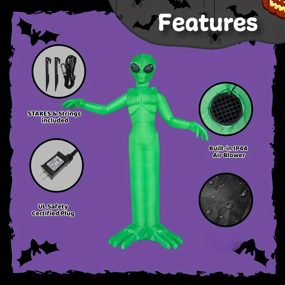 Joyfy Halloween Alien Inflatable Outdoor Decor with LED Lights