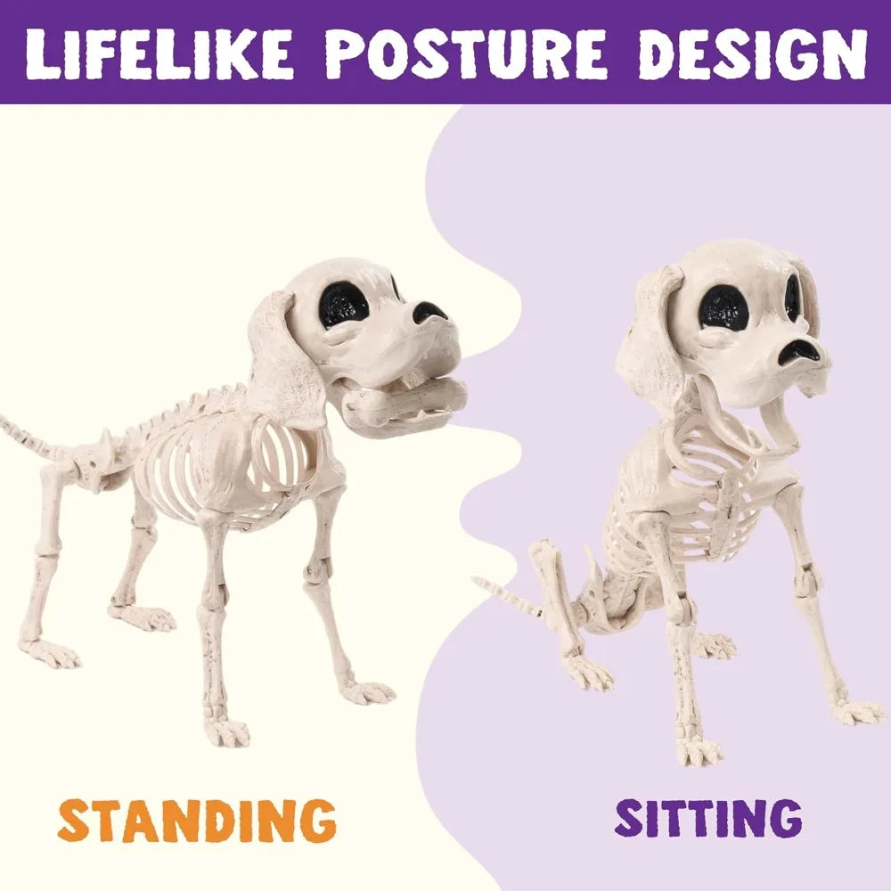 Posable Full Body Dog Skeleton Halloween Graveyard Party Decor