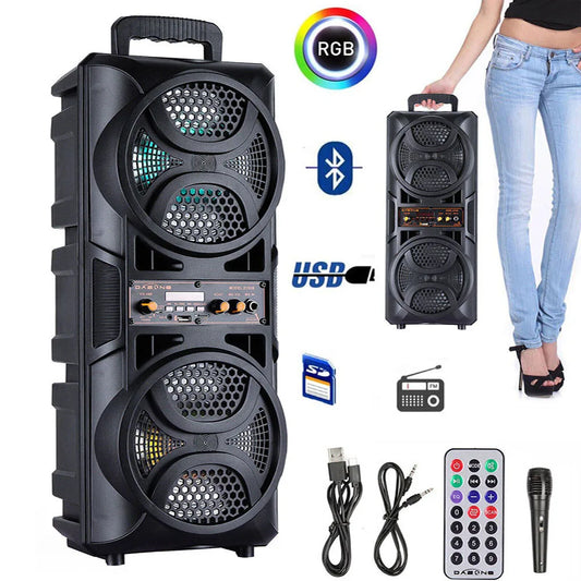 CURUK 3000W Bluetooth Speaker With Subwoofer Remote Karaoke Mic System