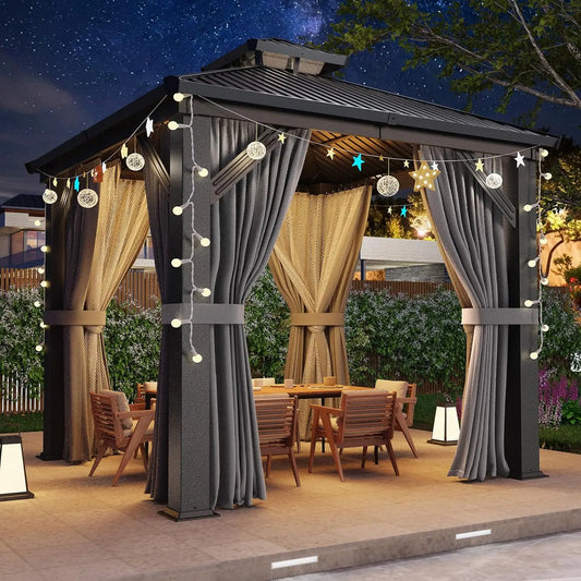 Hardtop Gazebo With Aluminum Frame And Steel Roof Outdoor Shelter