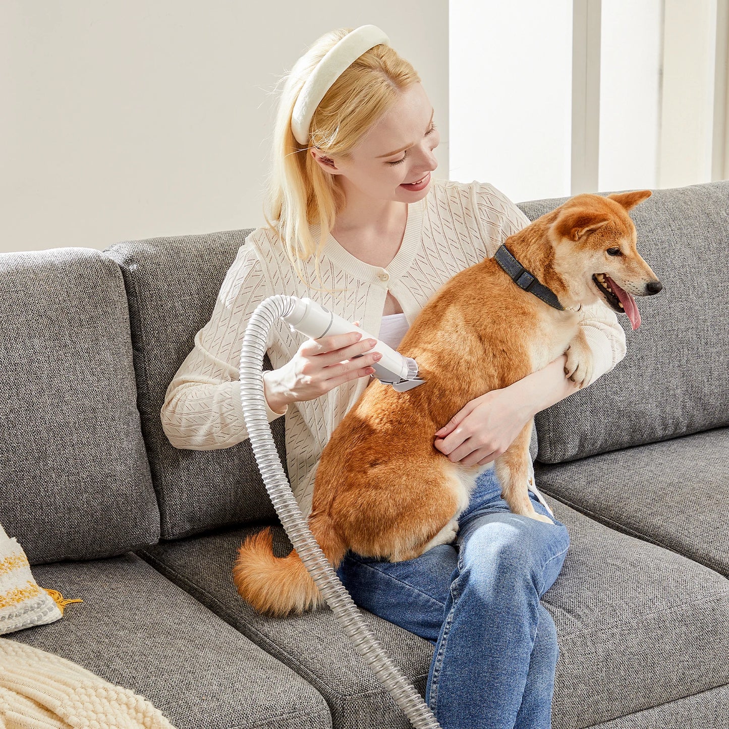 Professional Pet Grooming Vacuum Kit With Cordless Low Noise Clippers For Cats