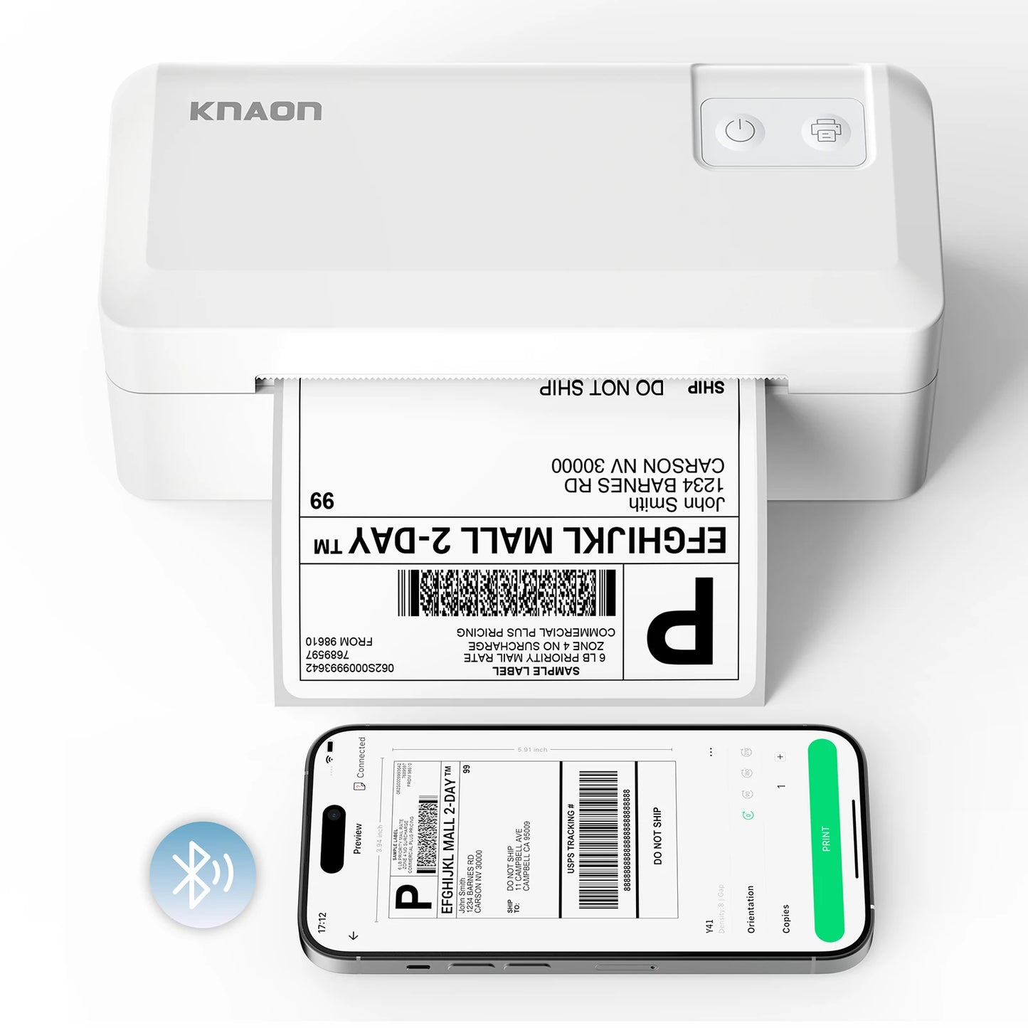 Knaon Thermal Shipping Label Printer Bluetooth for Small Business