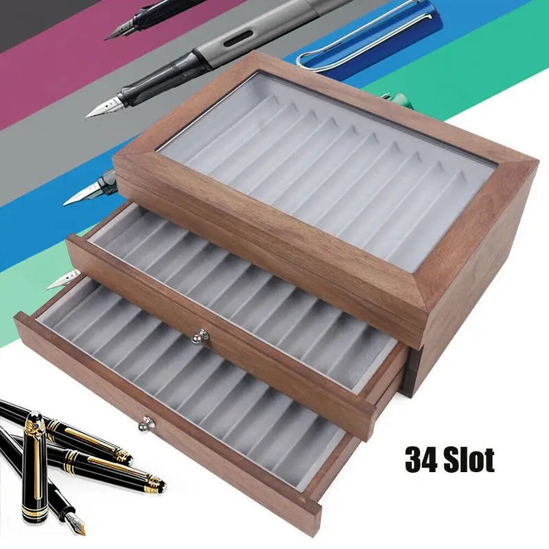 Premium Wood Pen Storage Cabinet With Drawer For Office Organization