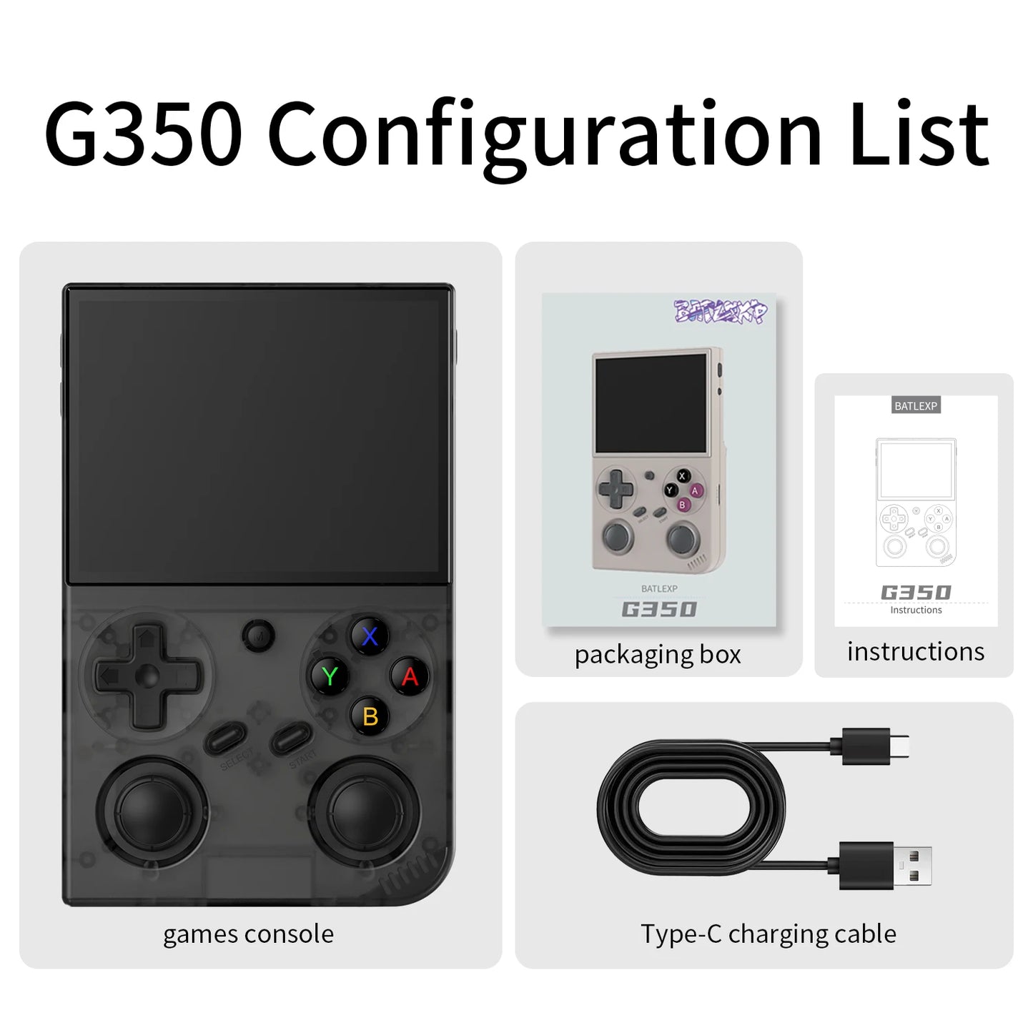 BATLEXP G350 Handheld Retro Game Console With Dual Joystick
