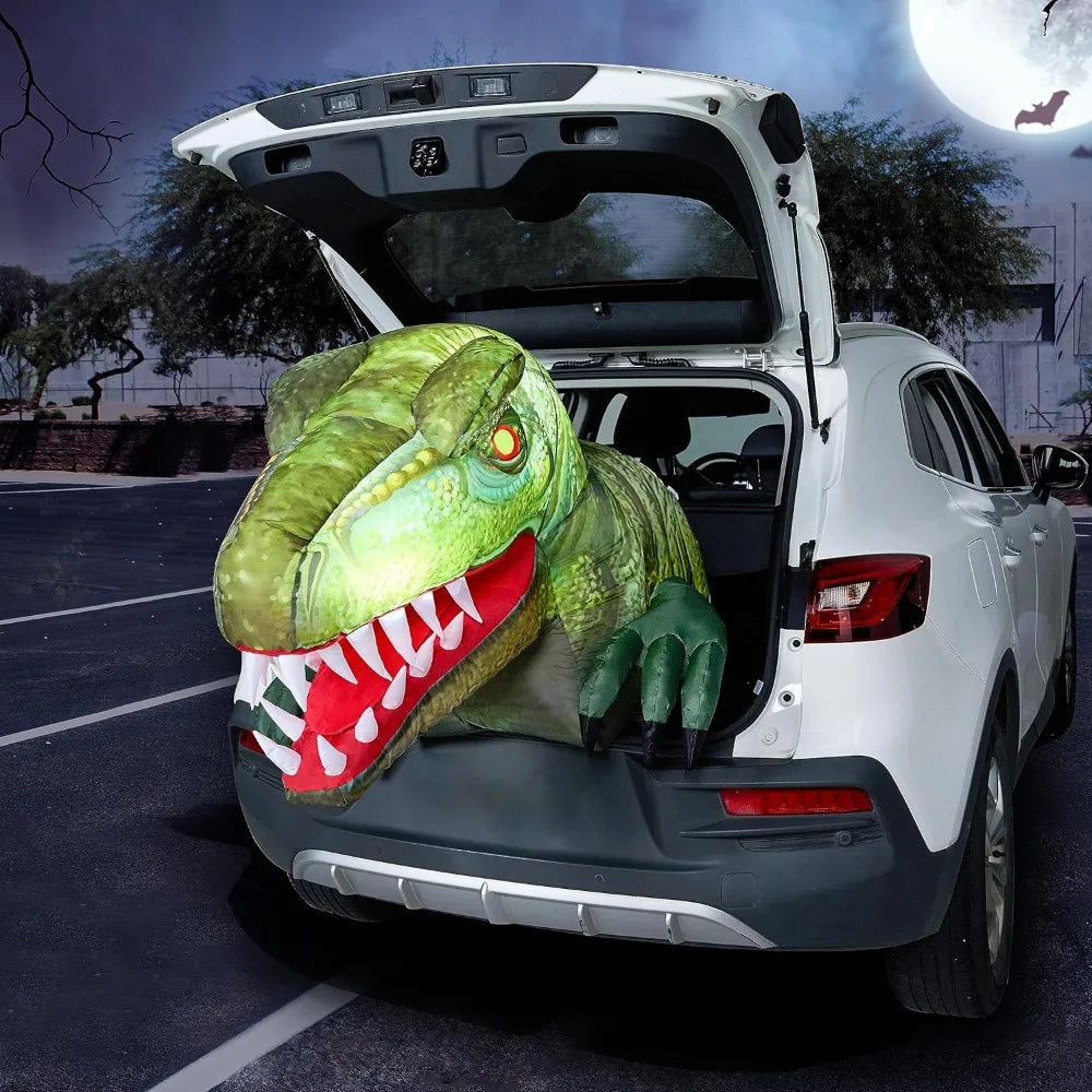 Animated Halloween Inflatable Dinosaur With LED Lights For Outdoor Decoration