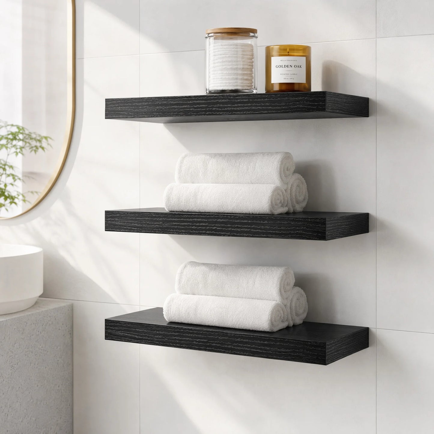 Floating Wall Shelves Set Of 3 With Invisible Brackets Laminate