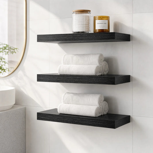 Floating Wall Shelves Set Of 3 With Invisible Brackets Laminate