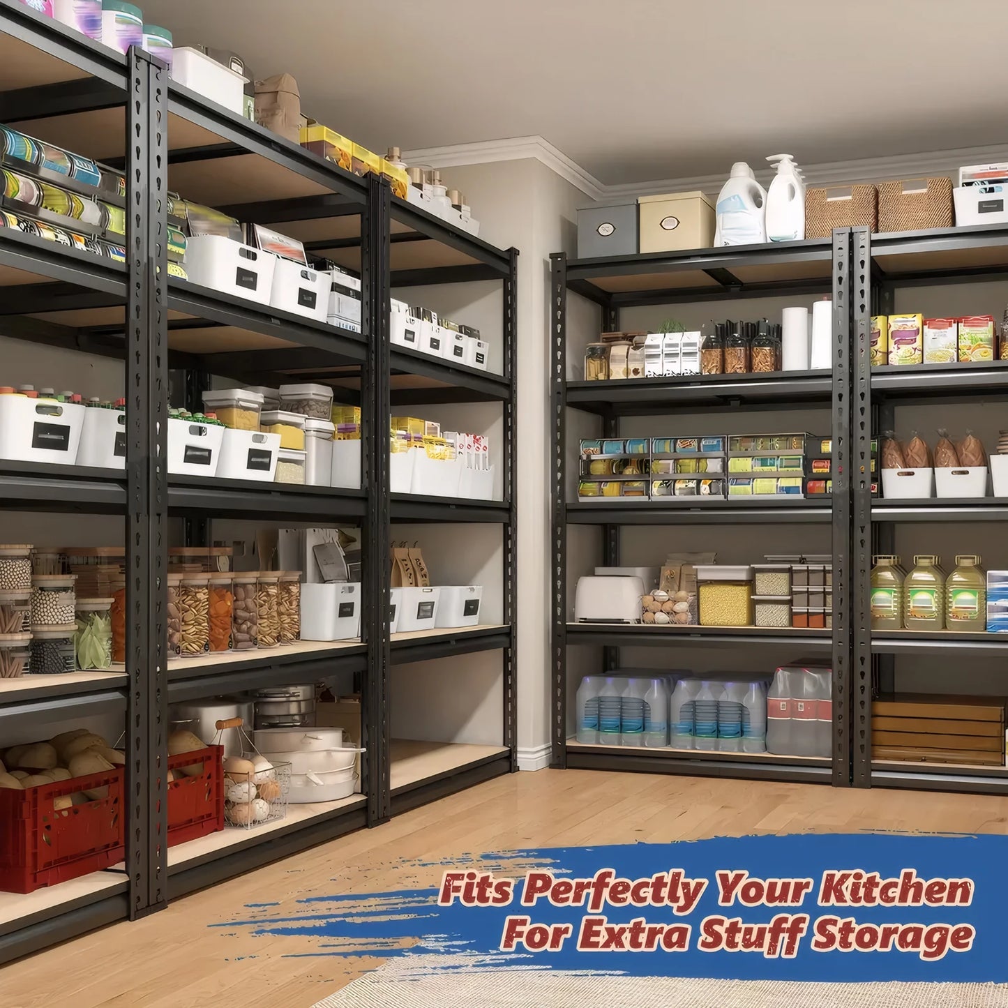 Heavy Duty 2000Lbs Garage Shelving Unit Adjustable Iron Storage Rack