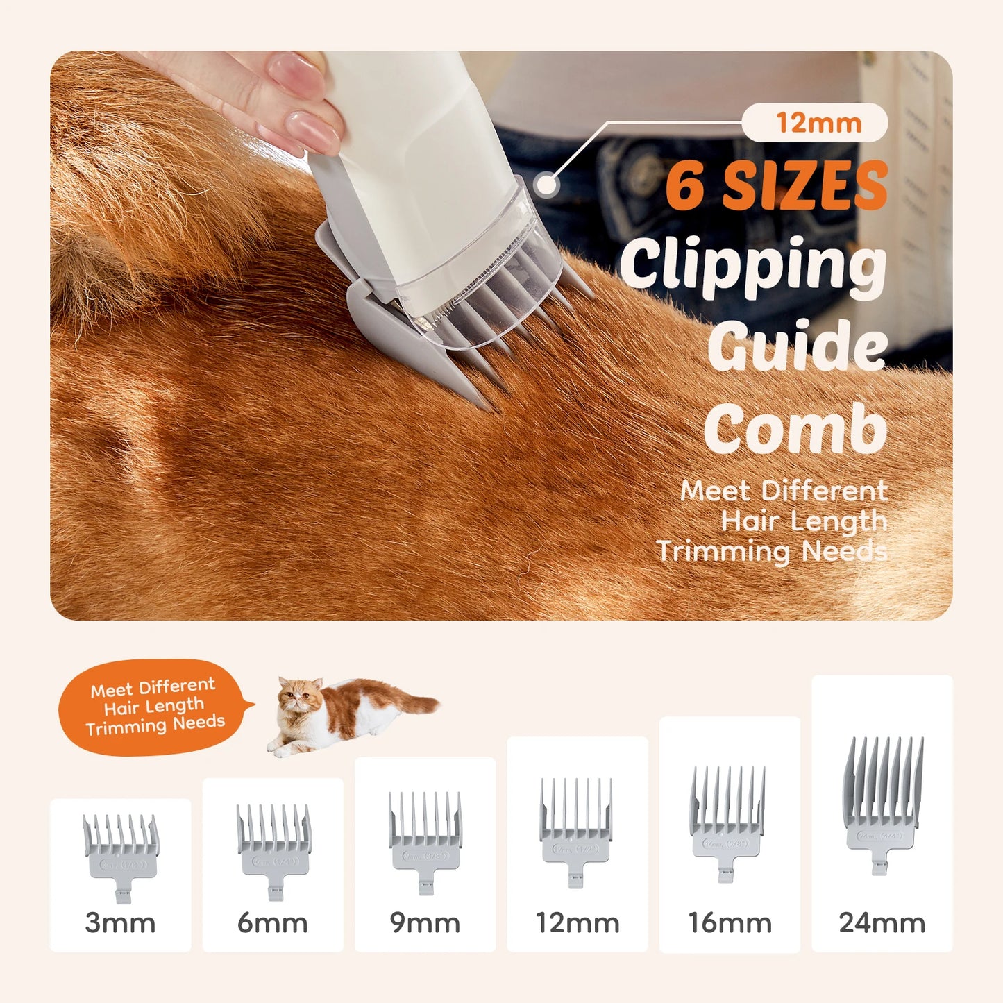 Professional Pet Grooming Vacuum Kit With Cordless Low Noise Clippers For Cats