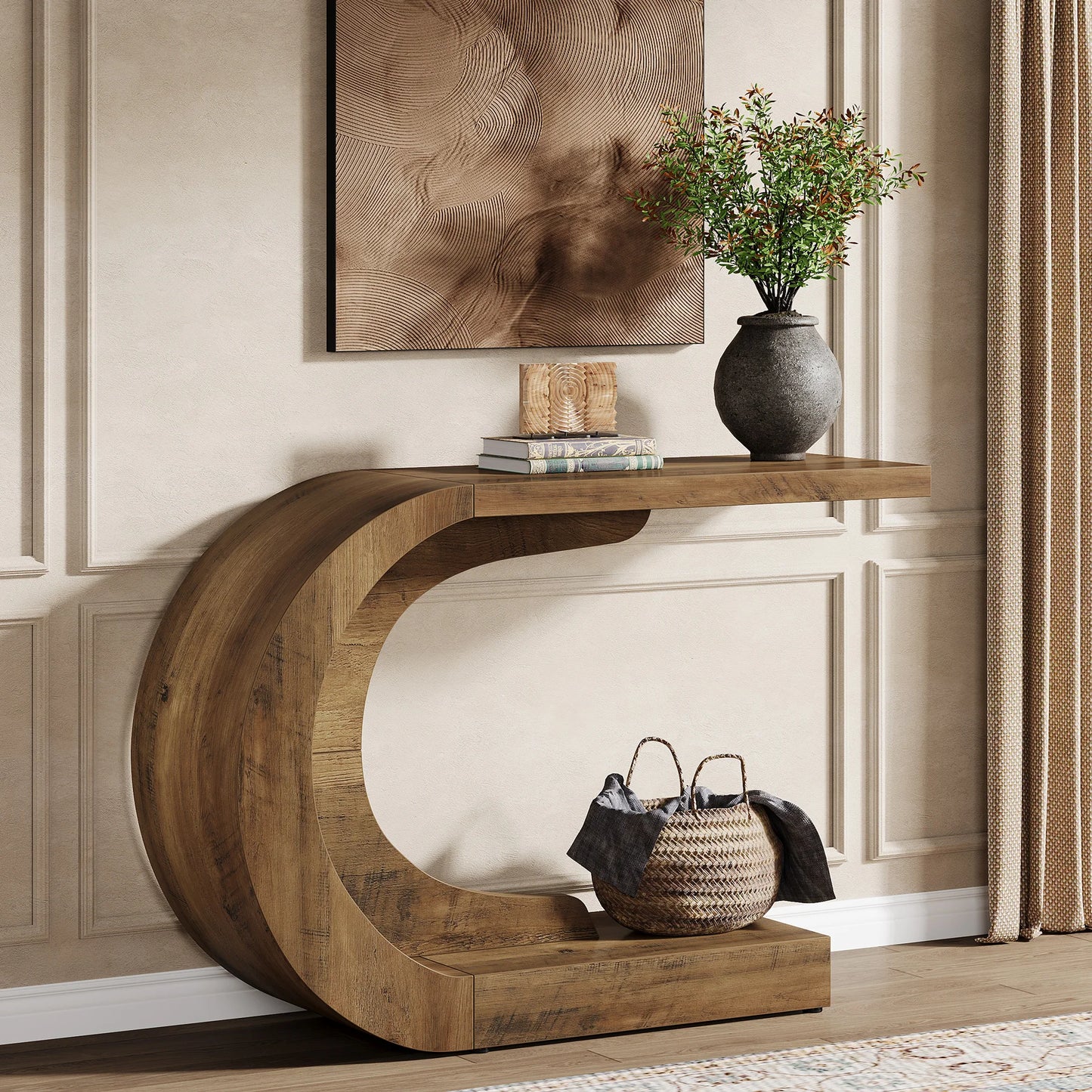 Tribesigns Mid Century Modern Wood Console Table For Entryway