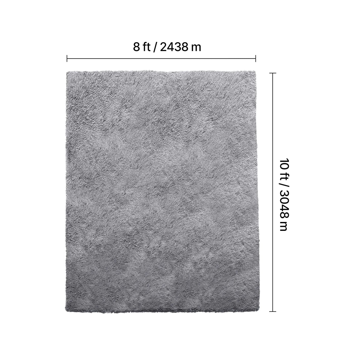 Indoor Plush Area Rug Furry Shag 100 Percent Polyester For Living Room Bedroom