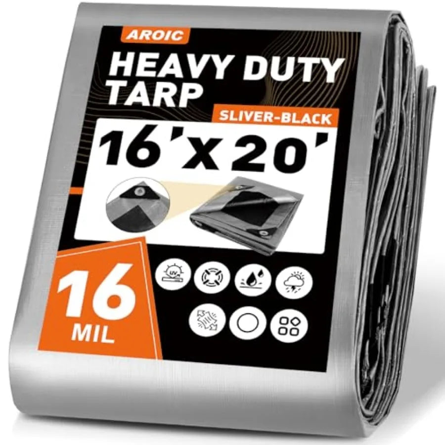 Heavy Duty Waterproof Tarp With Rustproof Grommets UV Protection