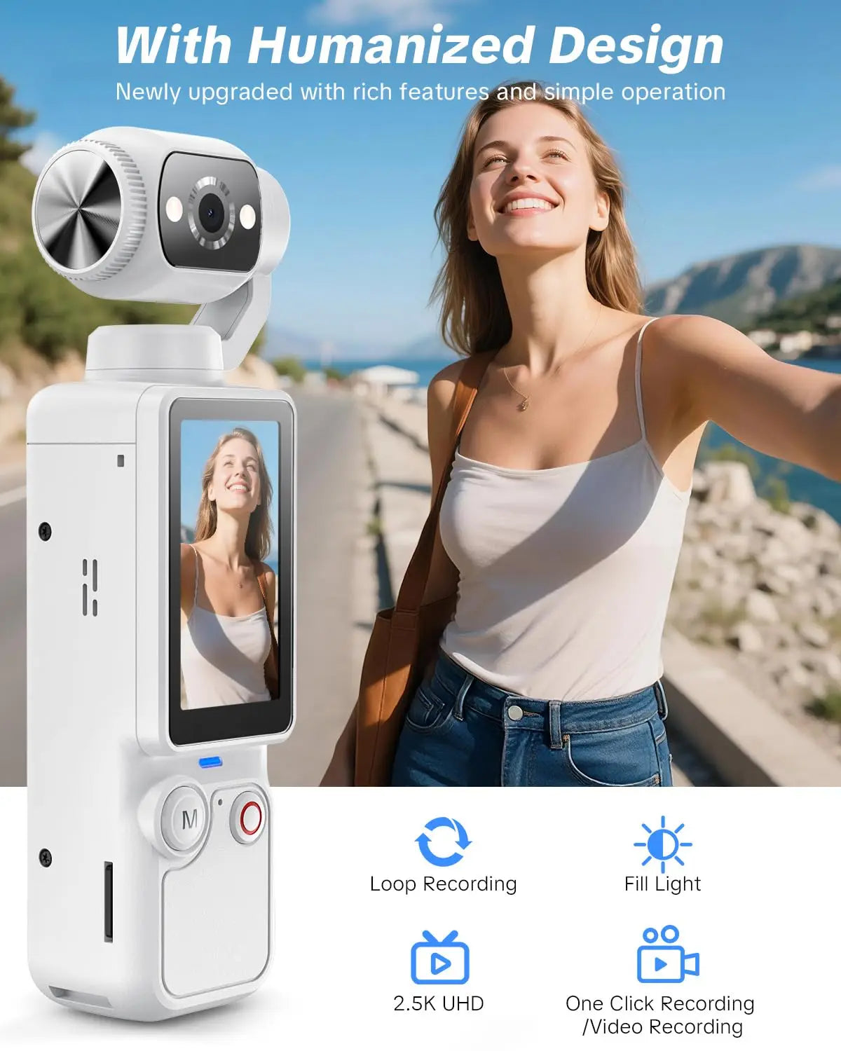 WO Portable 1MP Digital Camera With 4K Video And 16x Zoom