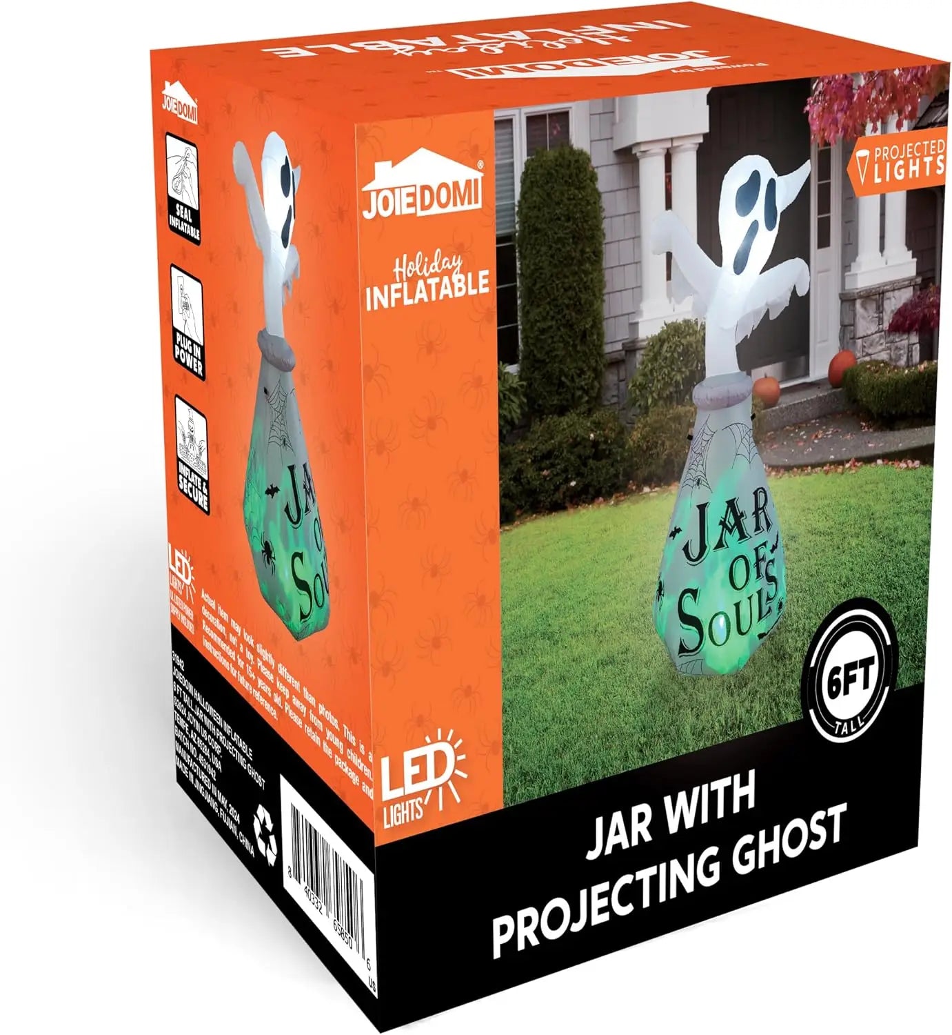 Joyfy Inflatable Ghost Halloween Outdoor Decor With LED Light