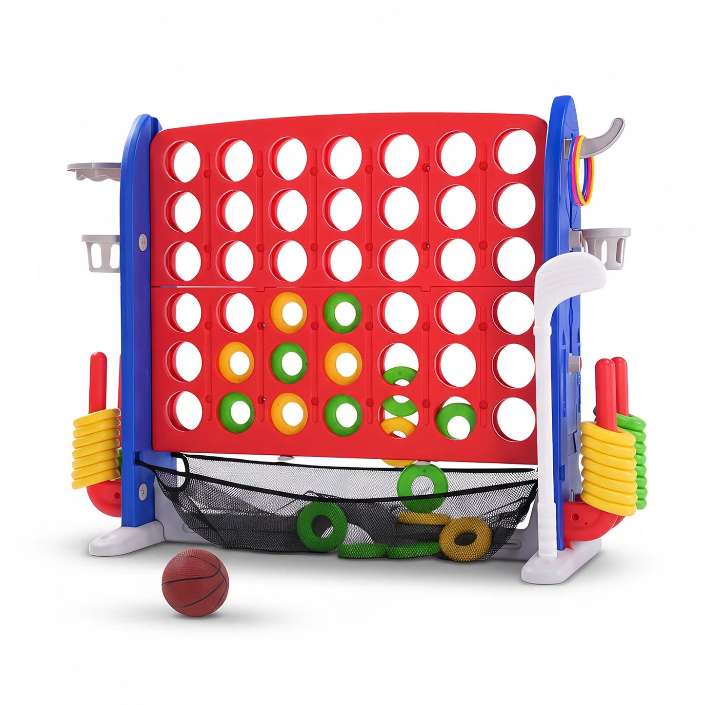 Giant Four In A Row Basketball Ring Toss Outdoor Game