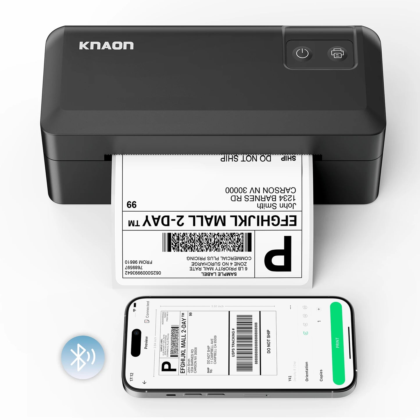 Knaon Thermal Shipping Label Printer Bluetooth for Small Business