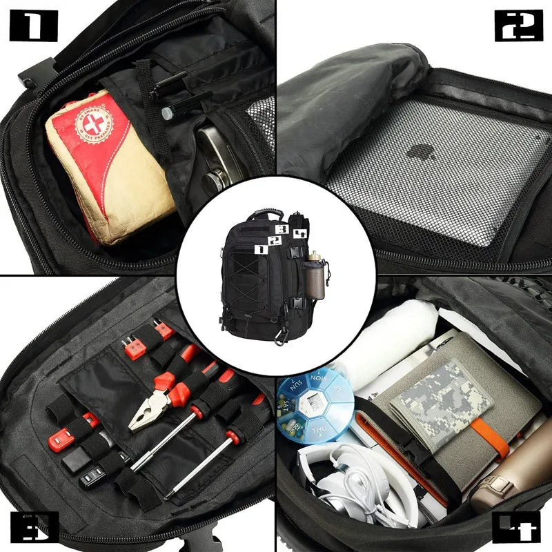 LQARMY Waterproof Tactical Backpack With Integrated Molle Gear Webbing
