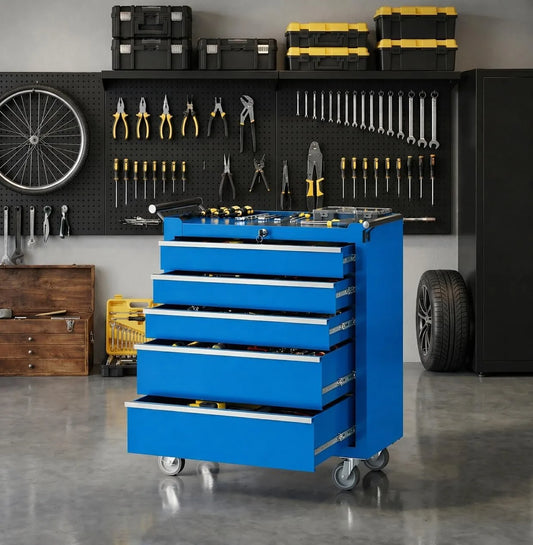 5-Drawer Rolling Tool Chest With Locking Cabinet Cart