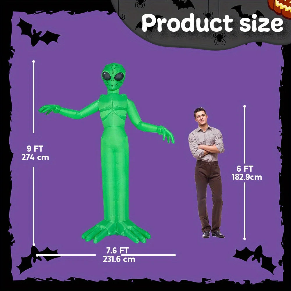Joyfy Halloween Alien Inflatable Outdoor Decor with LED Lights