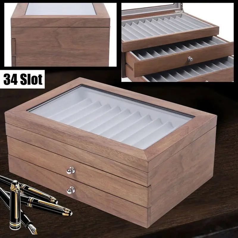Premium Wood Pen Storage Cabinet With Drawer For Office Organization