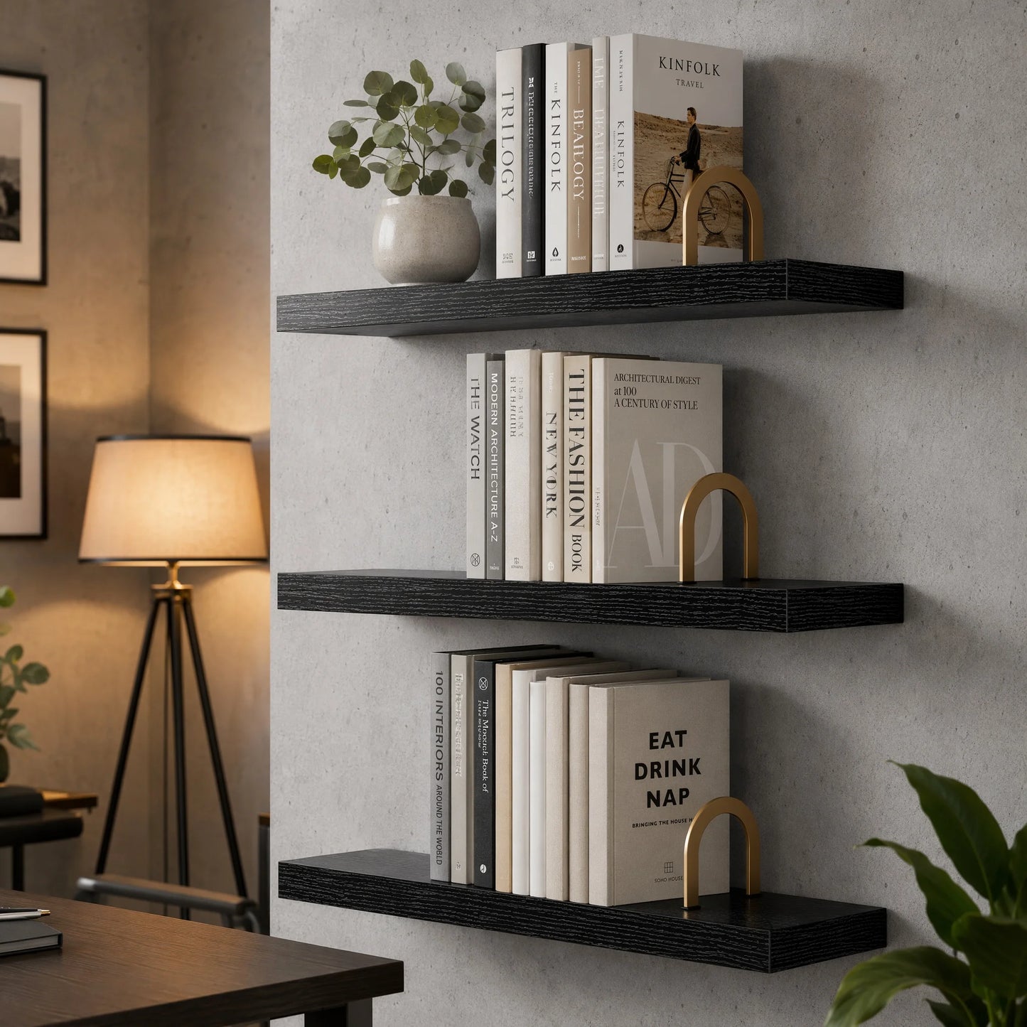 Floating Wall Shelves Set Of 3 With Invisible Brackets Laminate