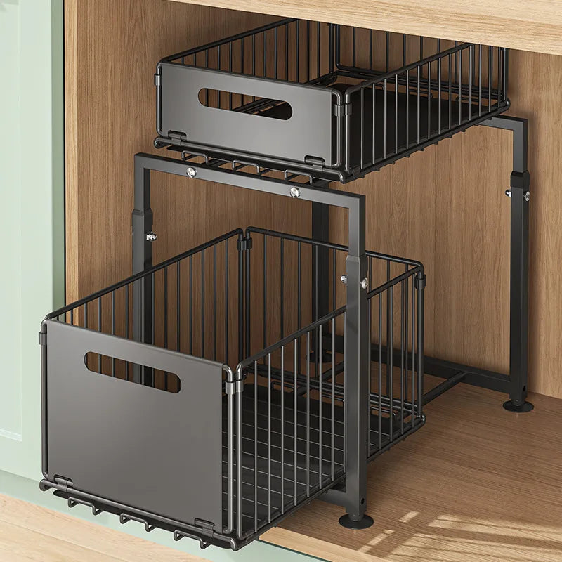 AEHOME 2 Tier Slide Out Cabinet Organizer Heavy Duty Sink
