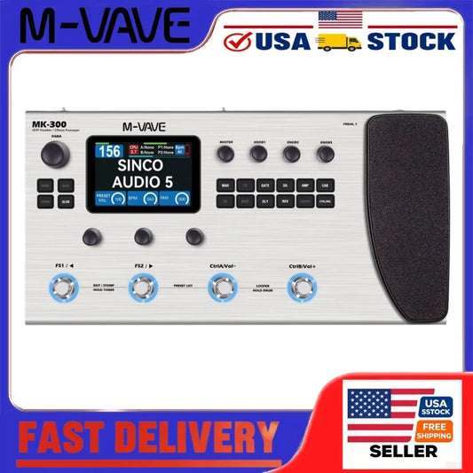 M-VAVE MK300 Guitar Bass Multi Effects Processor With 360 Effects