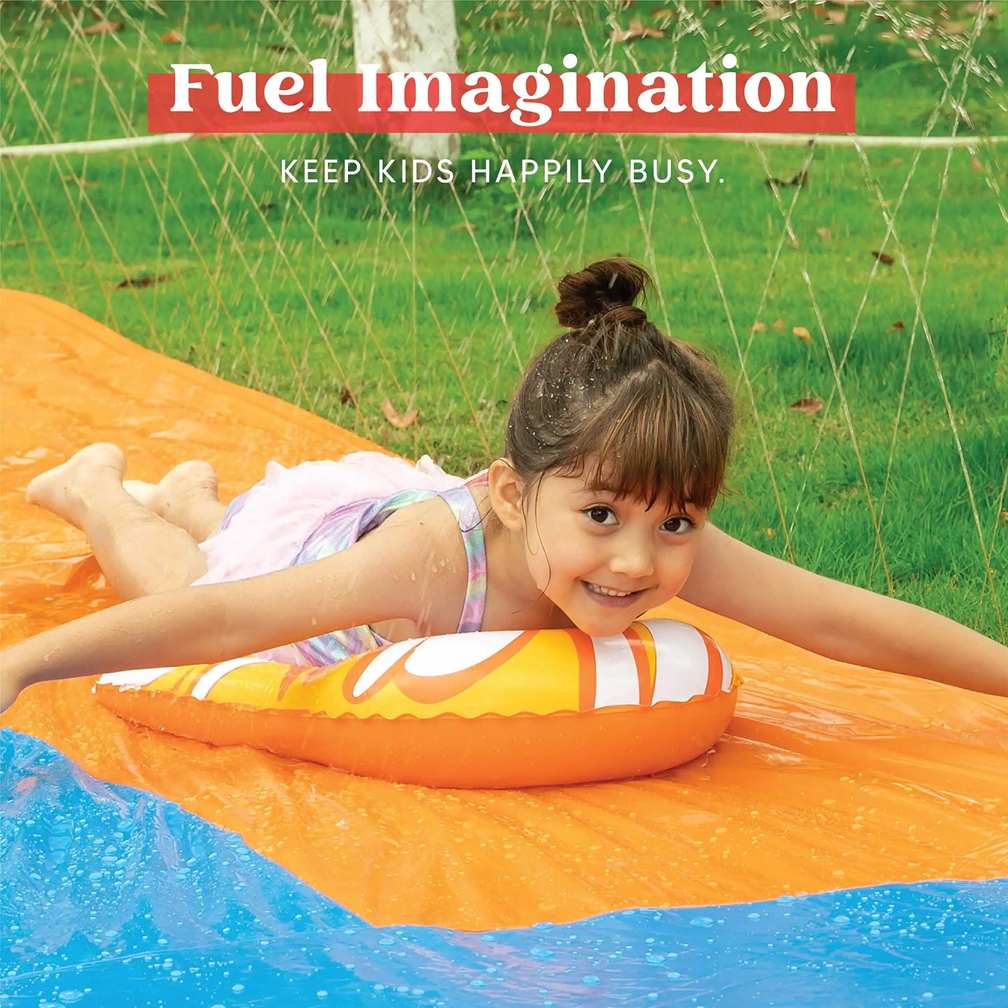 Joyfy Outdoor Water Slide With Built In Sprinklers For Kids
