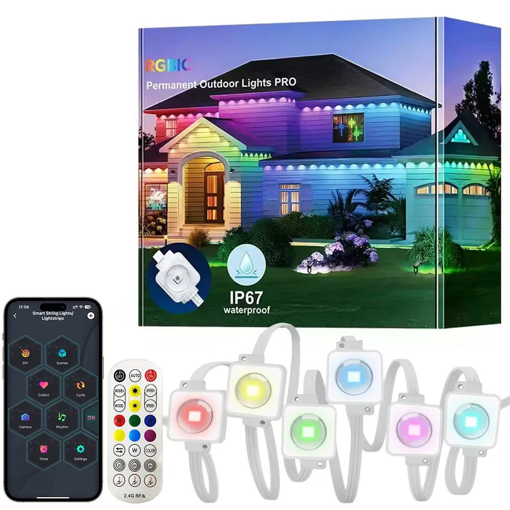 MIMIRGB Smart Outdoor Eaves Lights IP67 Waterproof With App Control