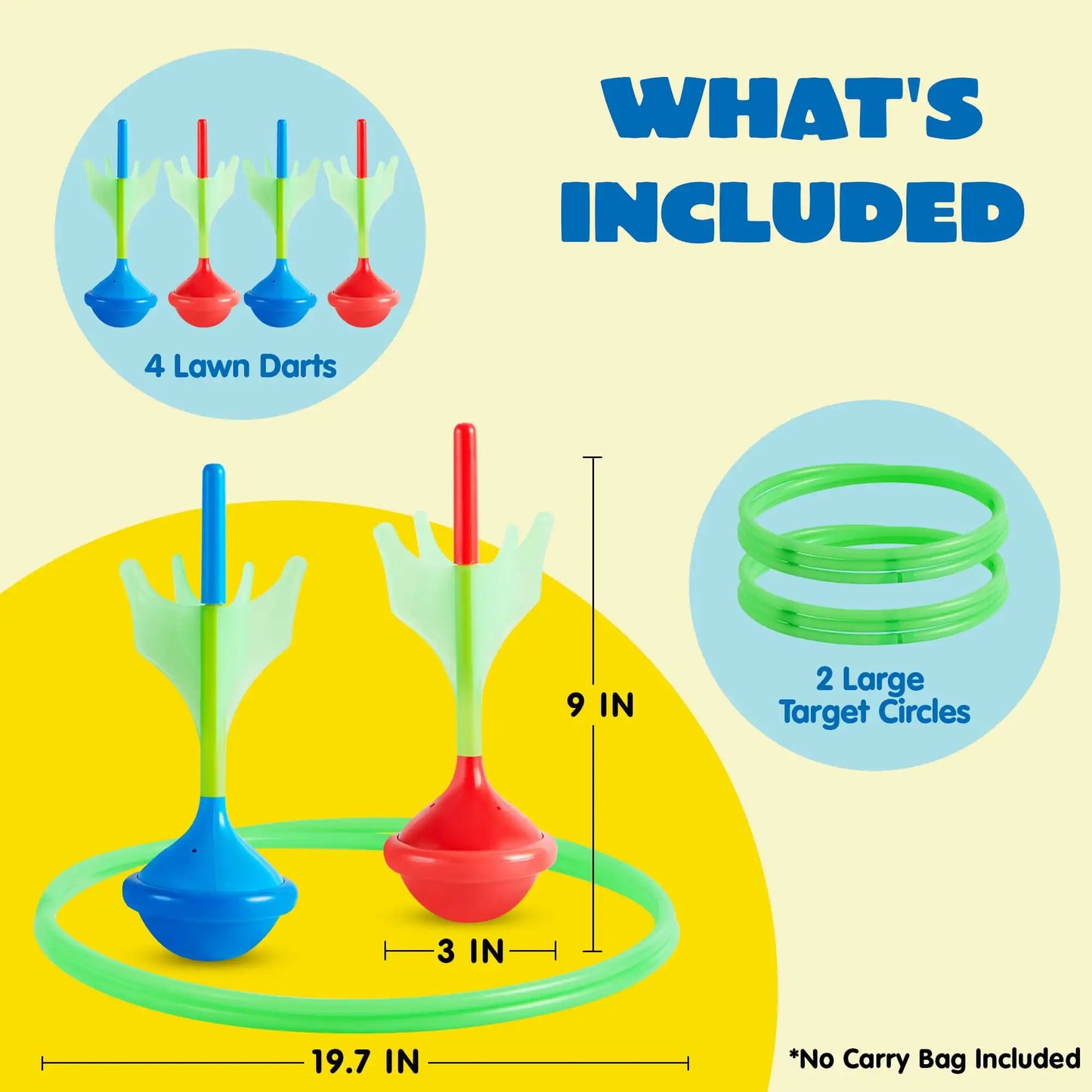 Joyfy Outdoor Glow In The Dark Lawn Darts Game Set