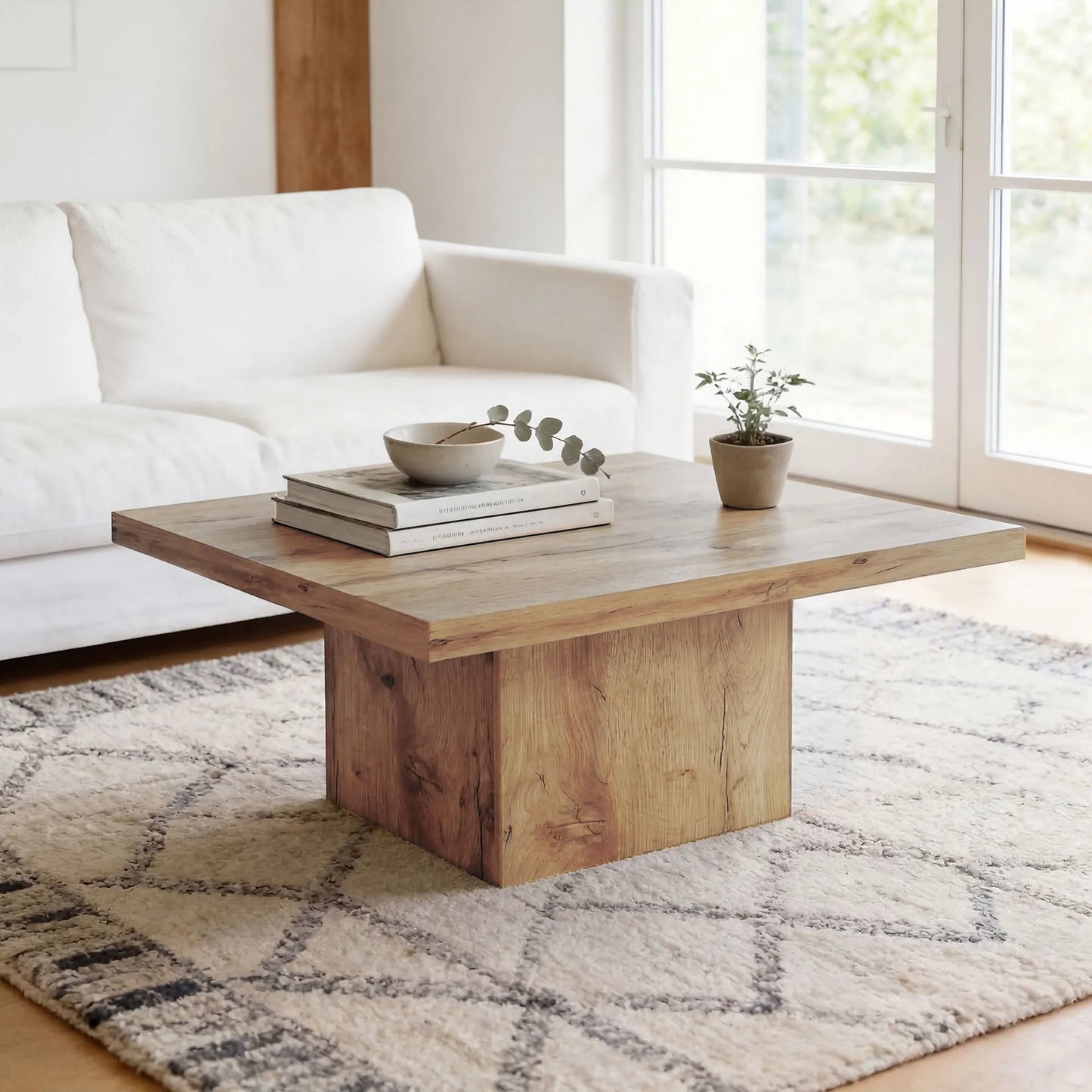 Modern Minimalist Wooden Coffee Table For Living Room Spaces