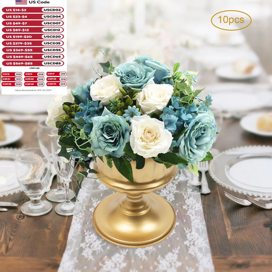 Ten Piece Iron Trumpet Centerpiece Vases For Wedding Decor