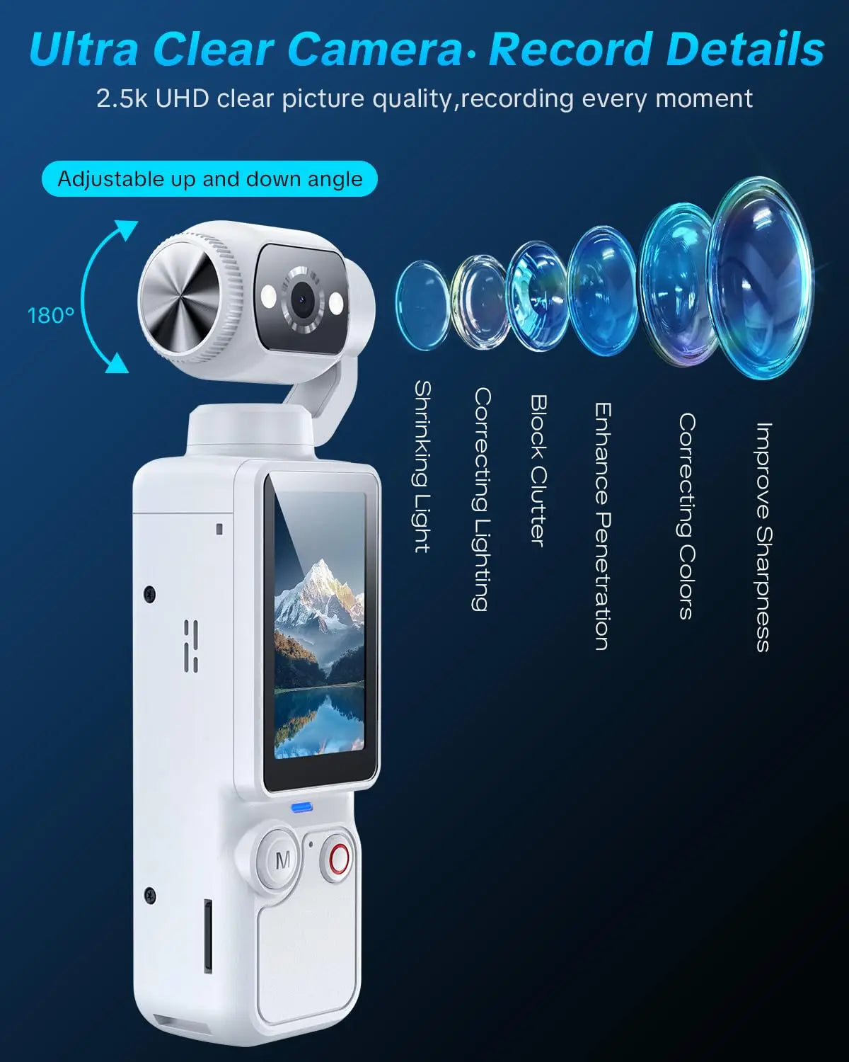WO Portable 1MP Digital Camera With 4K Video And 16x Zoom