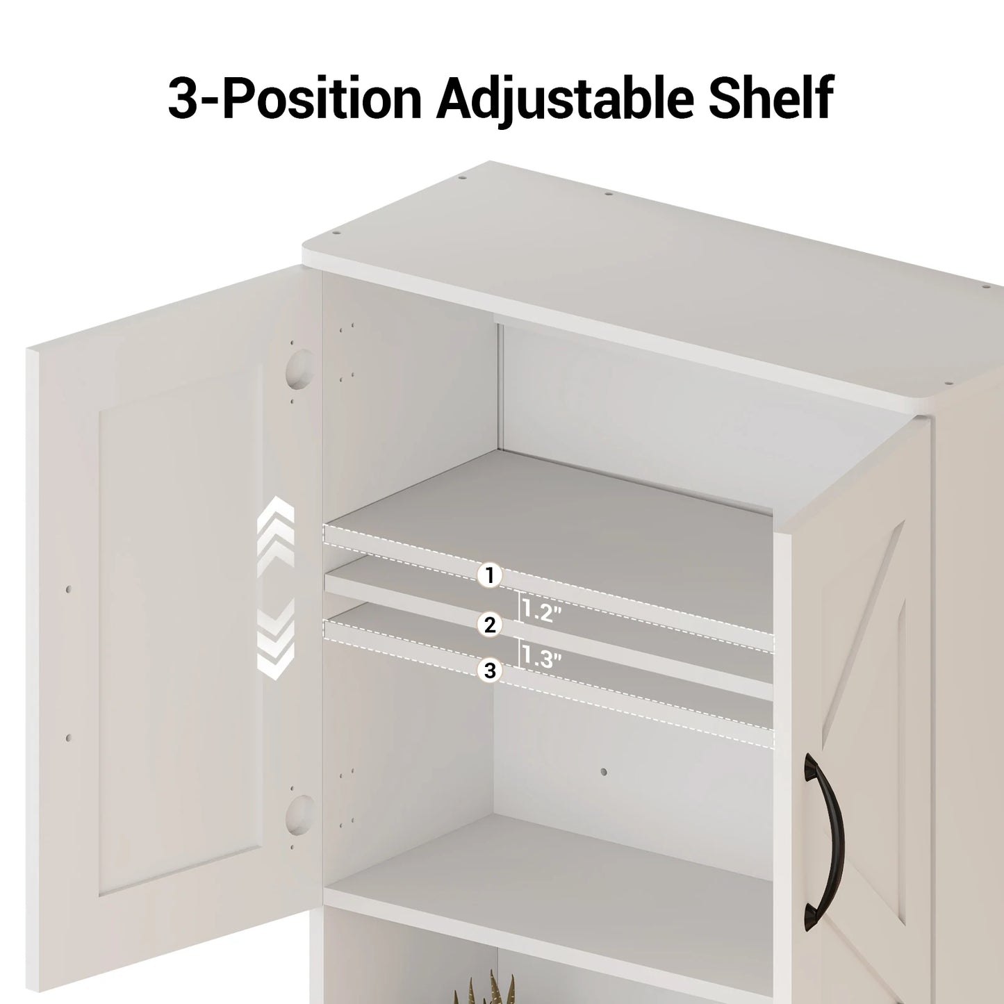 Huisenitre Wall Mounted Cabinet With Adjustable Shelves For Bathroom