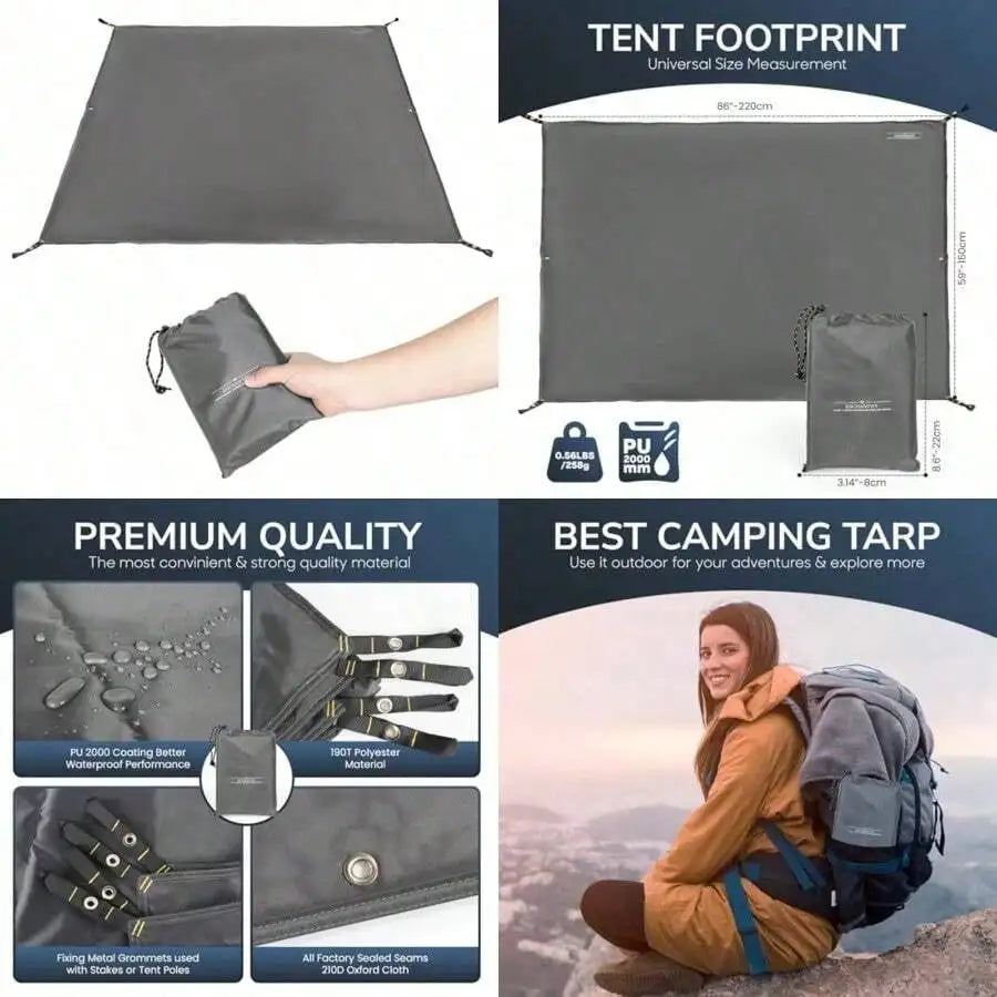 Heavy Duty Waterproof Tent Footprint Ground Sheet With Drawstring Bag