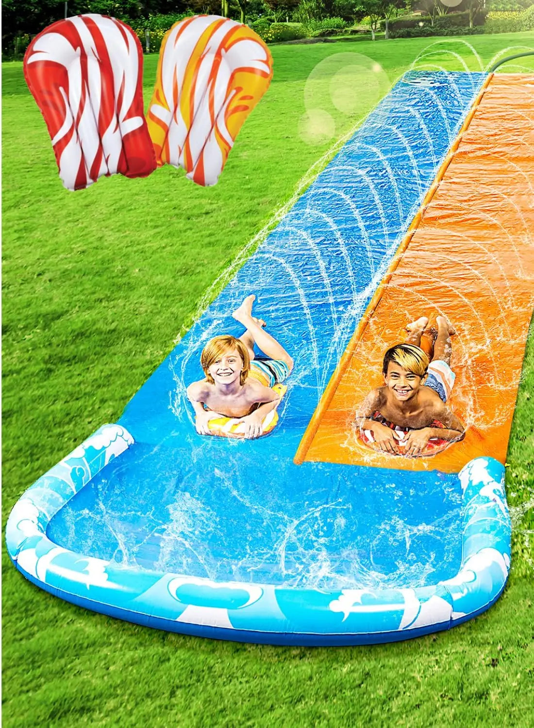 Joyfy Outdoor Water Slide With Built In Sprinklers For Kids