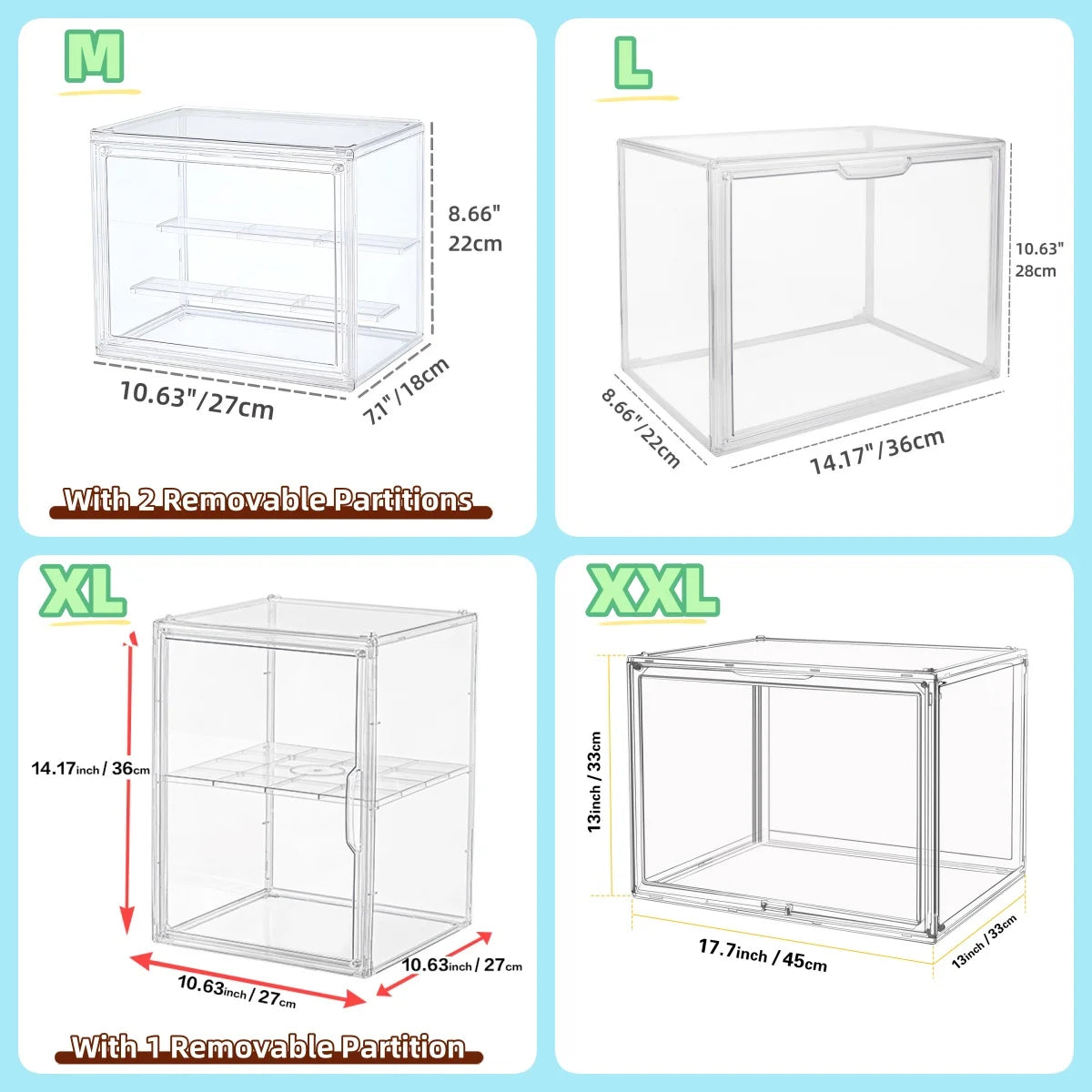 Acrylic Display Box Transparent Stackable Organizer for Blind Box Collectibles