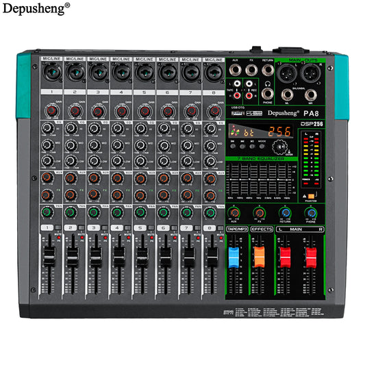Depusheng 6 8 12 16 Channel Audio Mixer USB PhantomPower48VDSP