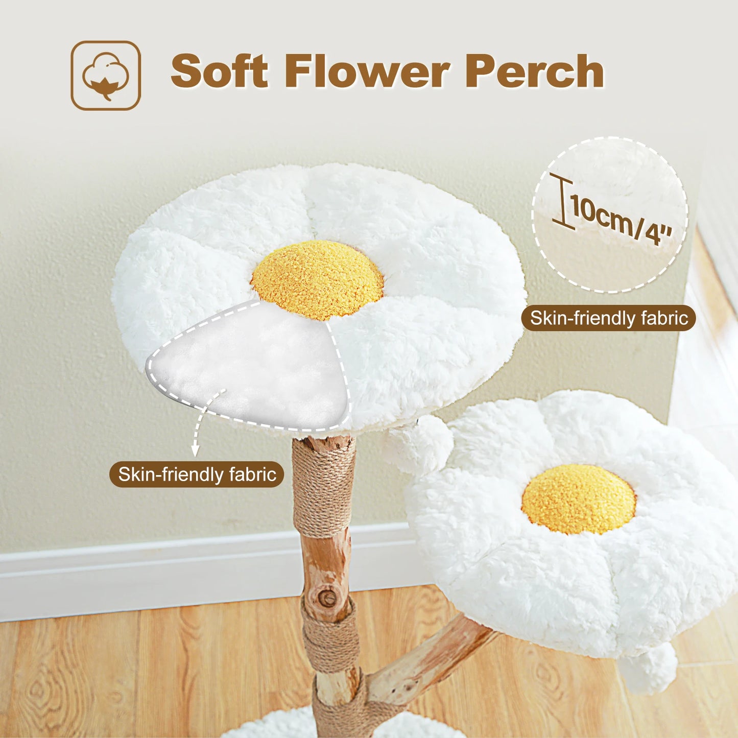 PAWZ Road Modern Cat Tree Tower With Natural Scratching Posts