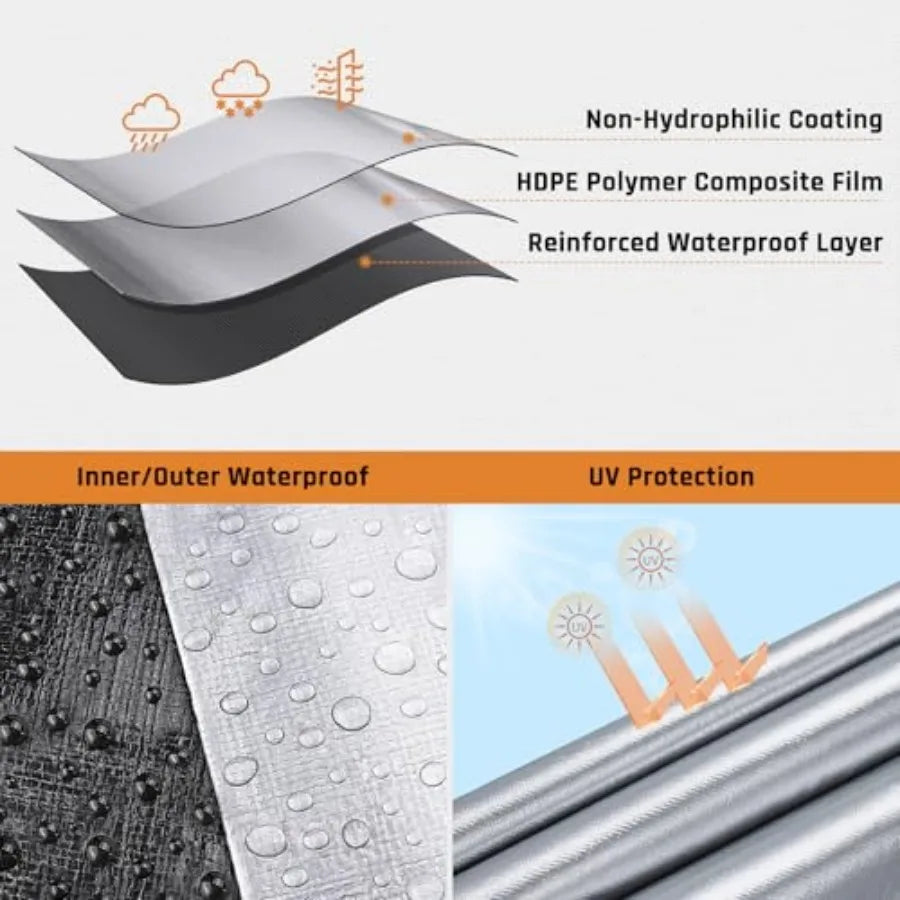 Heavy Duty Waterproof Tarp With Reinforced Edges And Brass Grommets