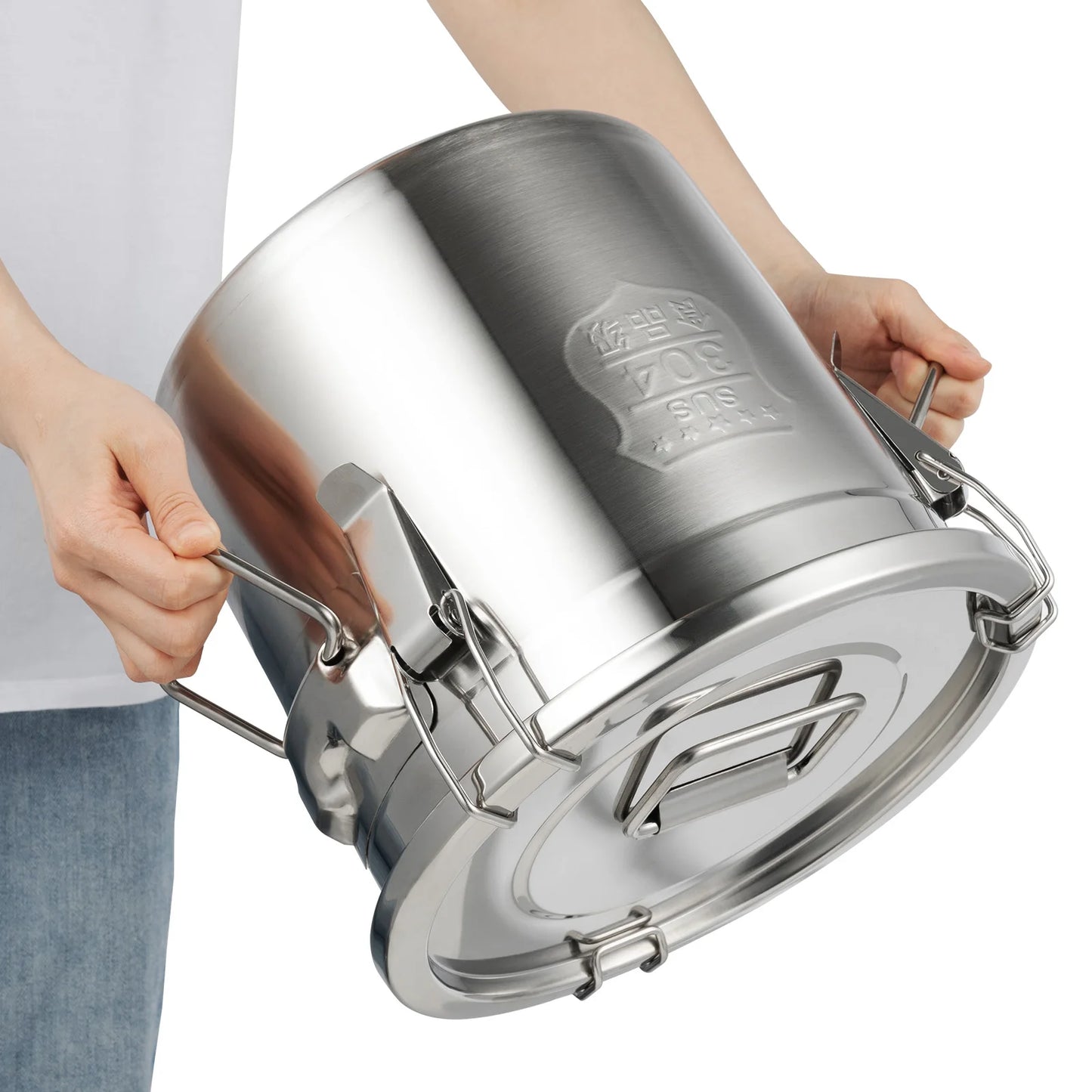 Bymaocar 304 Stainless Steel Cereal Container Airtight Corrosion Resistant